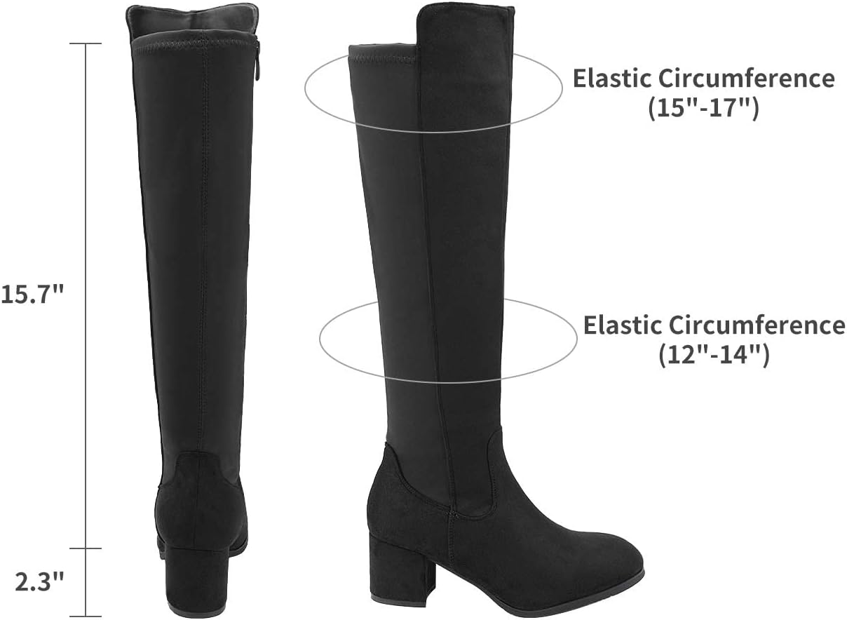 DREAM PAIRS Women's Knee High Stretchy Fashion Boots