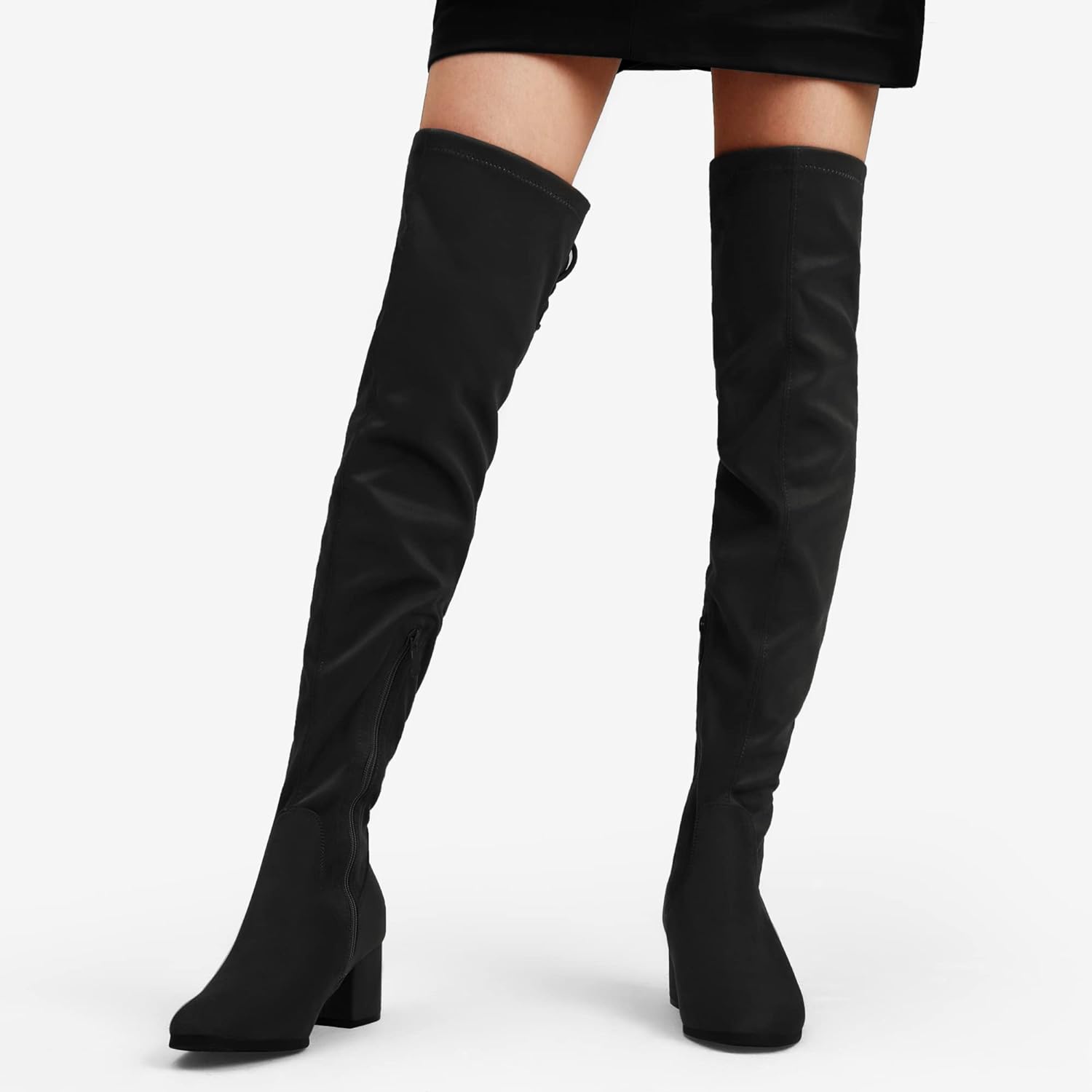 DREAM PAIRS Women's Over The Knee Thigh High Chunky Heel Boots Long Stretch Sexy Fall Boots