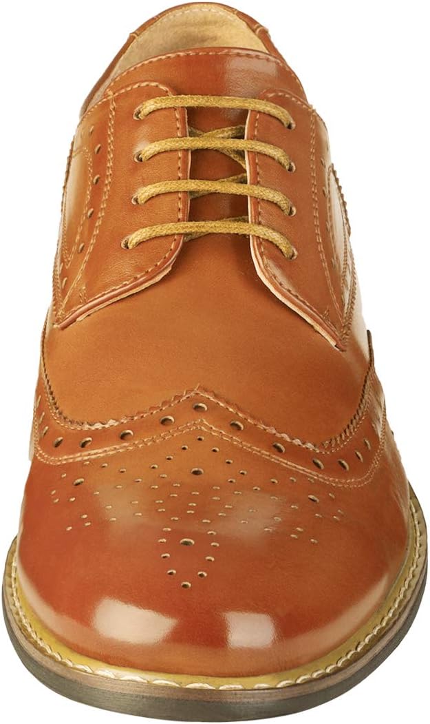 Bruno Moda Italy Men's Prince Classic Modern Formal Oxford Wingtip Lace Up Dress Shoes