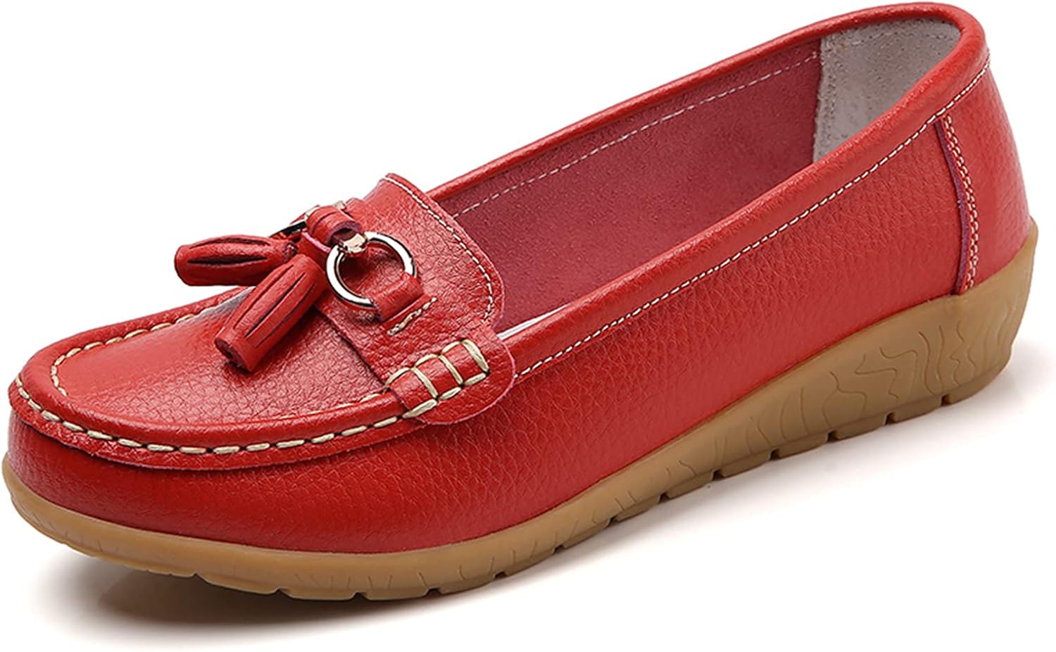 Shoes Loafers for Women Classic Leather Loafers Casual Slip-On Boat Shoes ComfortWalking Moccasins Soft Sole Shoes