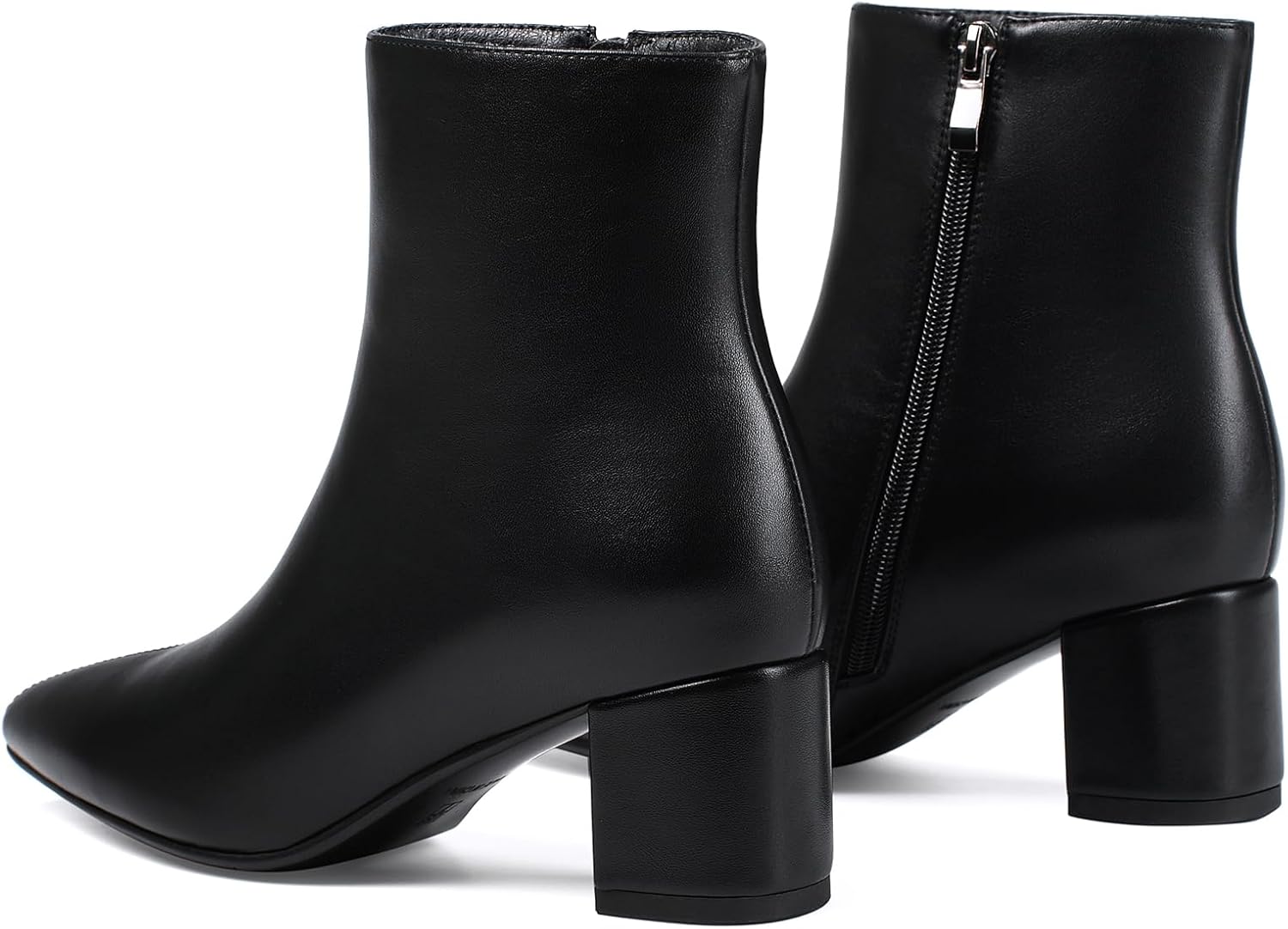 Women's Ankle Boots Pointed Toe Chunky Block Heel Short Boots for Women Low Heeled Booties