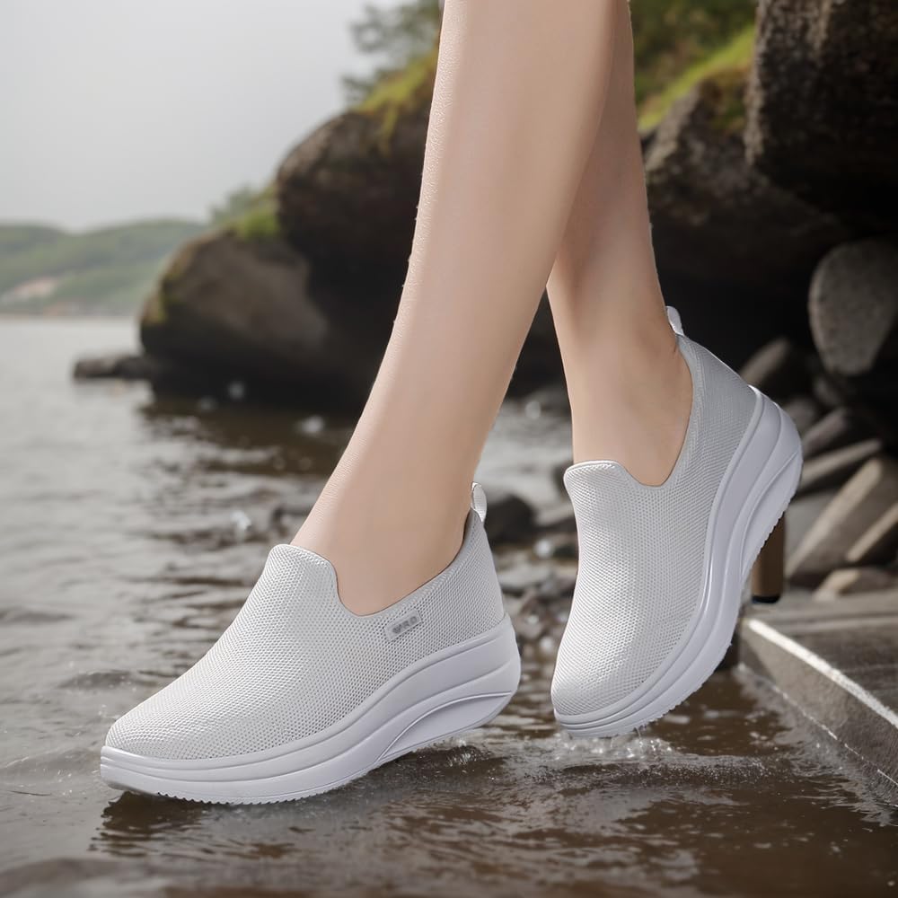 Walking Shoes for Women Slip On Nurse Shoes Slip Resistant Work Sock Sneakers Food Service Sneakers Platform Sneakers Comfortable Weight Light Shoes