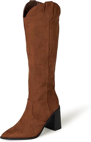 The Drop Women's Cassandra Knee-high Western Boot Overknee