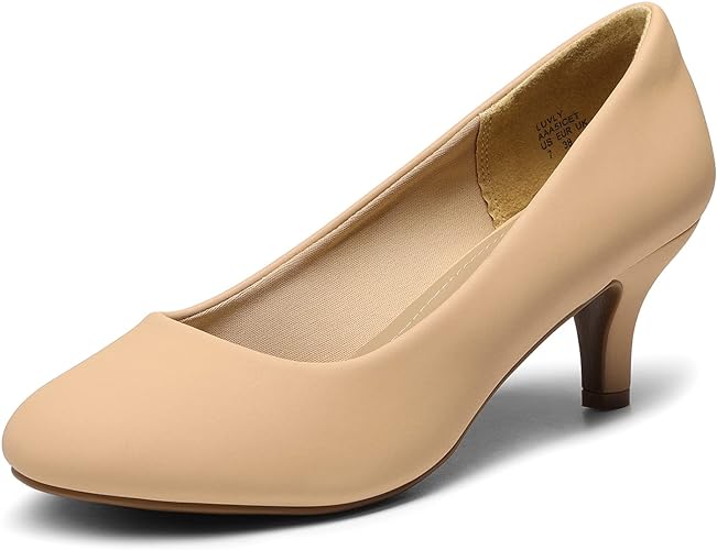 DREAM PAIRS Women's Luvly Bridal Wedding Party Low Heel Pump Shoes