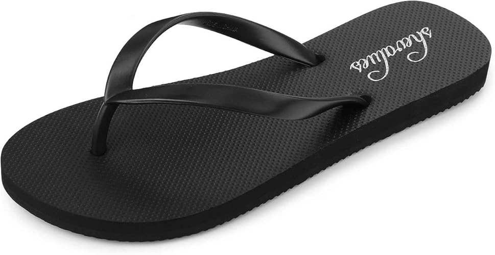 shevalues Slim Flip Flops for Women Beach Rubber Shower Shoes Basic Thong Sandals