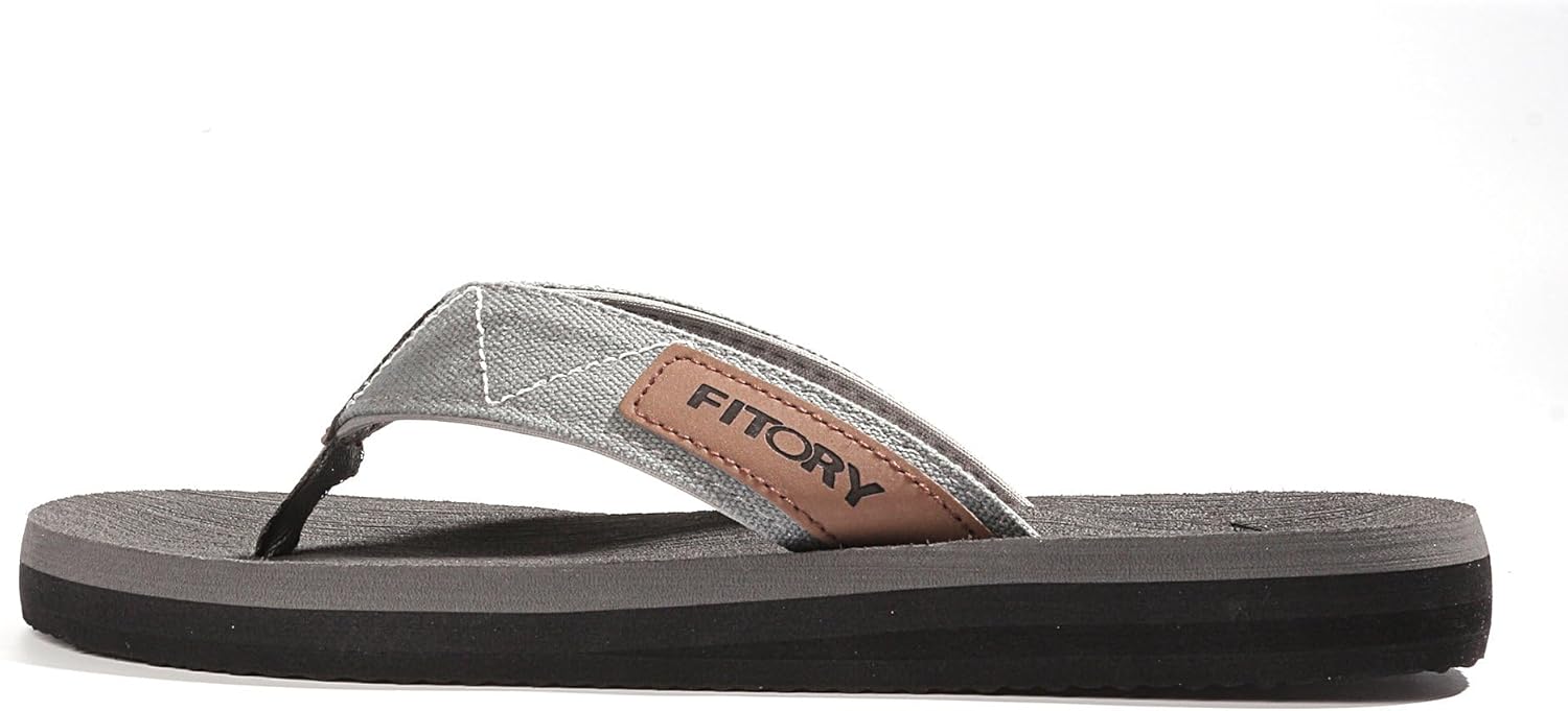 FITORY Men's Flip-Flops, Thongs Sandals Comfort Slippers for Beach Size 6-15