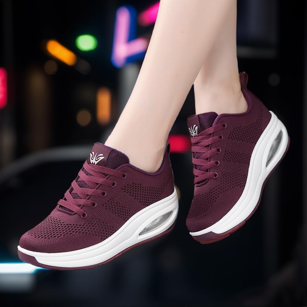 Walking Shoes for Women Air Cushion Nurse Shoes Slip Resistant Work Sock Sneakers Food Service Sneakers Platform Sneakers Comfortable Weight Light Shoes