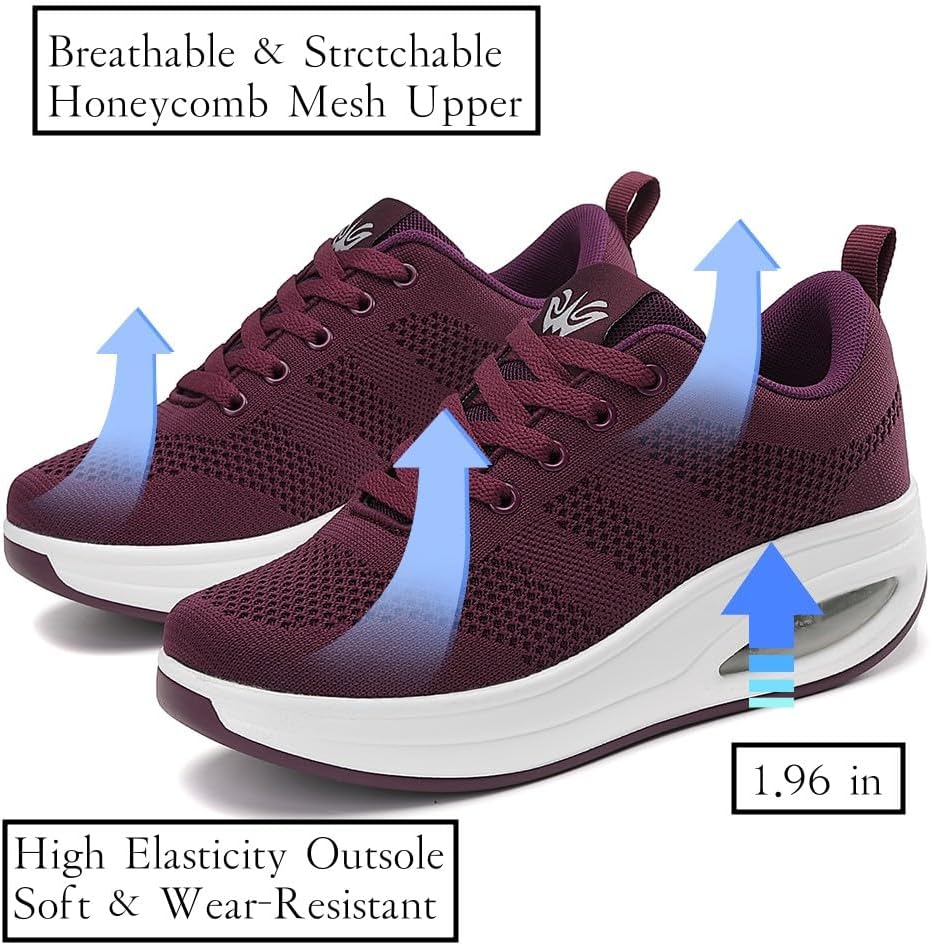 Walking Shoes for Women Air Cushion Nurse Shoes Slip Resistant Work Sock Sneakers Food Service Sneakers Platform Sneakers Comfortable Weight Light Shoes