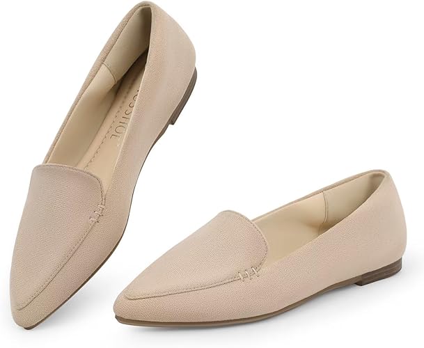 MUSSHOE Loafers for Women Comfortable Pointed Toe Memory Foam Women's Loafers