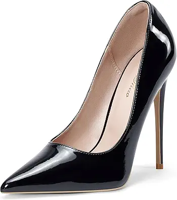 Elisabet Tang Women Pumps, Pointed Toe High Heel 4.7 inch/12cm Party Stiletto Heels Shoes Matte