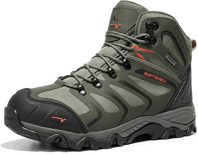 NORTIV 8 Men's Ankle High Waterproof Hiking Boots Outdoor Lightweight Shoes Trekking Trails Armadillo