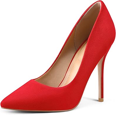 mysoft Women's High Heels Pumps Closed Pointed Toe Stiletto 4IN Heels Dress Wedding Shoes