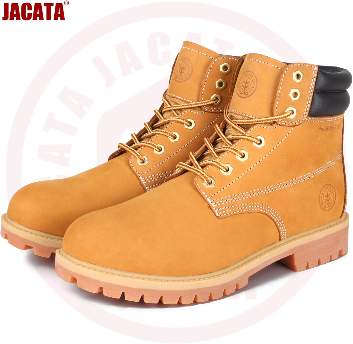 Men's Water Resistant Leather Work Boot Rubber Sole Construction Oil Resistant Utility Industrial Boots