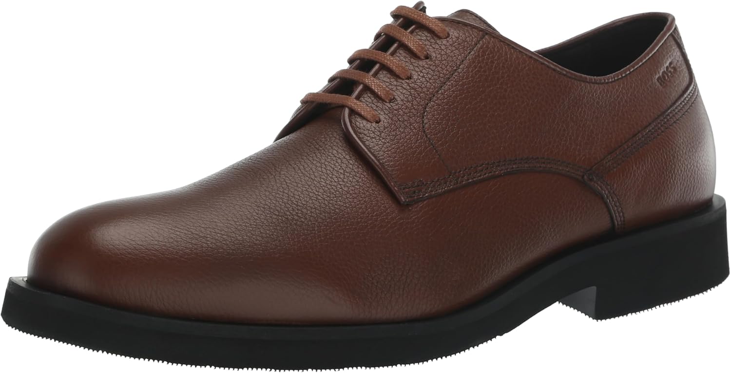 BOSS Men's Baird Grainy Leather Derby Shoe Oxford