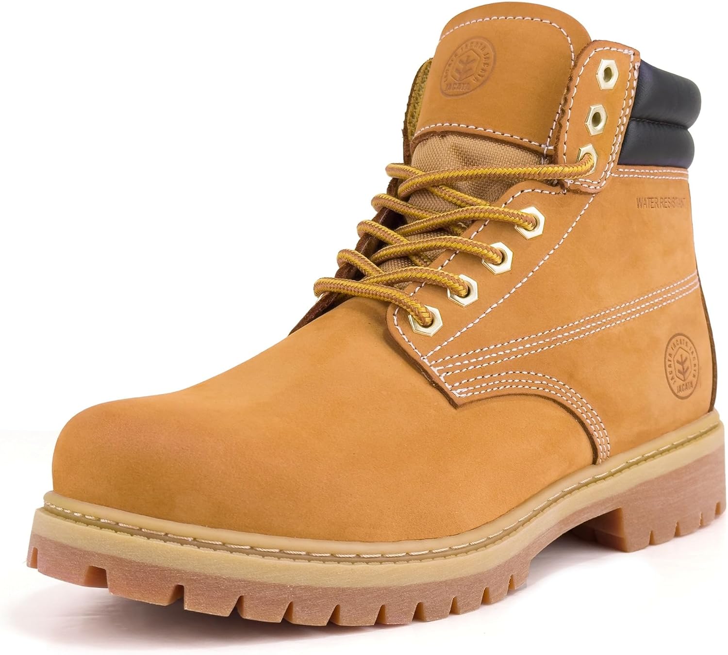 Men's Water Resistant Leather Work Boot Rubber Sole Construction Oil Resistant Utility Industrial Boots