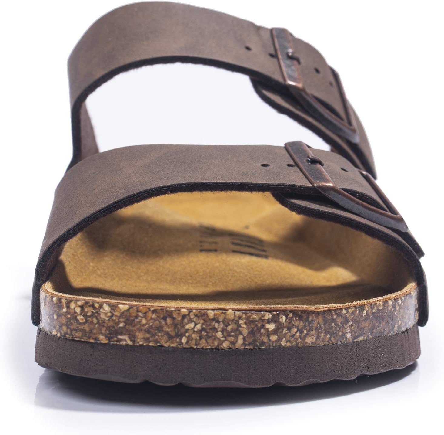 FITORY Mens Sandals, Arch Support Slides with Adjustable Buckle Straps and Cork Footbed Size 7-14.5