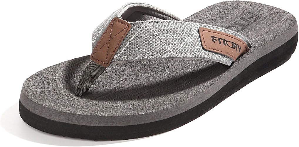 FITORY Men's Flip-Flops, Thongs Sandals Comfort Slippers for Beach Size 6-15