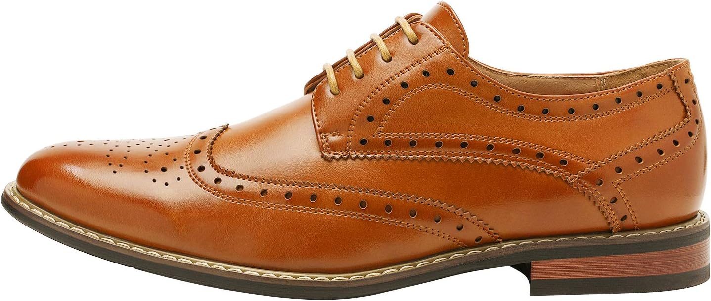 Bruno Moda Italy Men's Prince Classic Modern Formal Oxford Wingtip Lace Up Dress Shoes