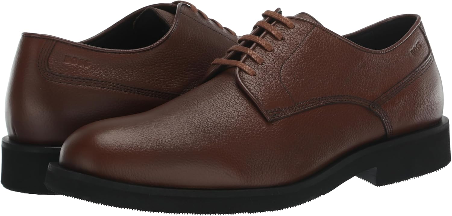 BOSS Men's Baird Grainy Leather Derby Shoe Oxford