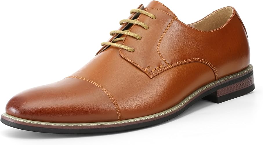 Bruno Moda Italy Men's Prince Classic Modern Formal Oxford Wingtip Lace Up Dress Shoes