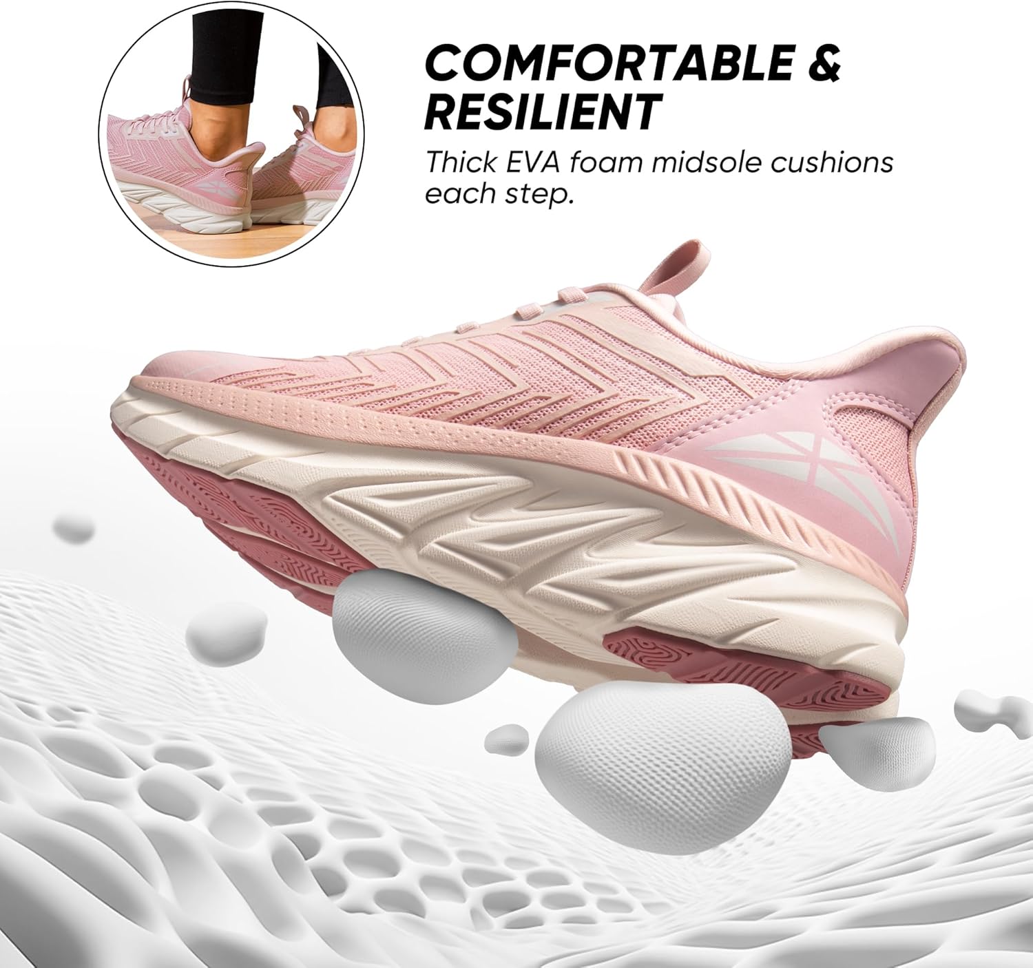 Women's Slip On Walking Shoes Running Comfortable Tennis Breathable Non Slip Athletic Gym Workout Cross Training Sneakers