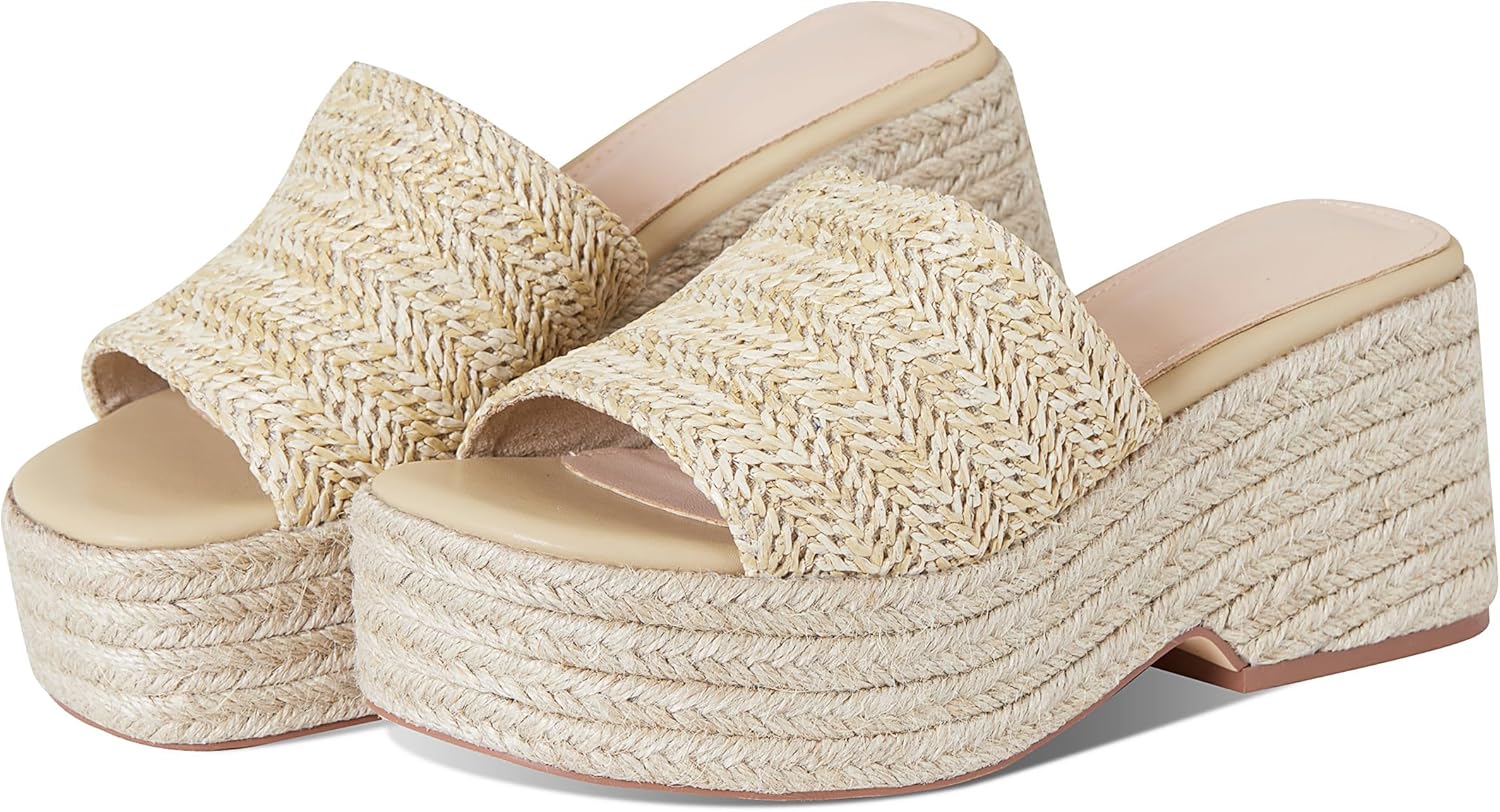 Platform Slip on Espadrille Sandals for Women Wedges Slides Bohemia Sandals Flatform Open Toe Beach Sandals