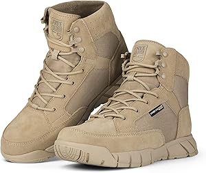 FREE SOLDIER Hiking Work Boots Men's Tactical Boots 6 Inches Lightweight Military Boots Breathable Outdoors Desert Boots