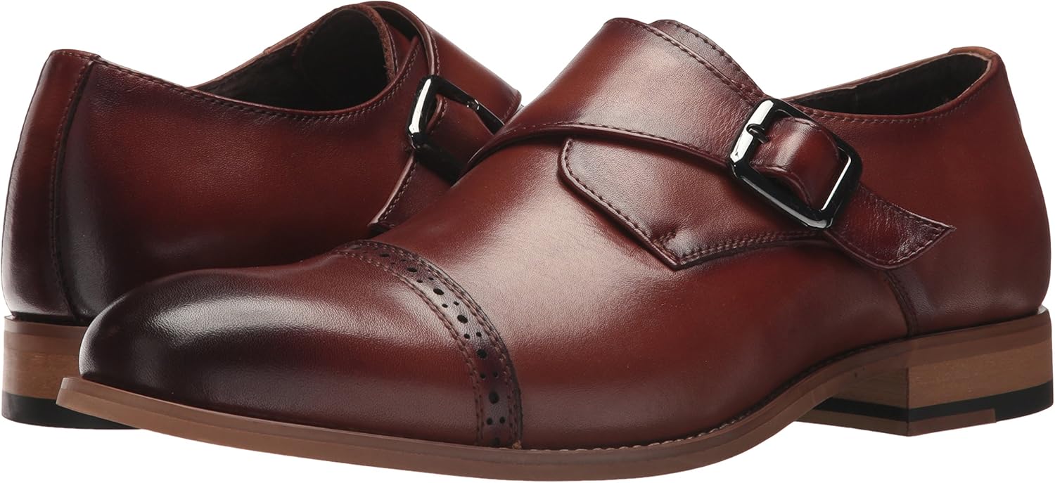 STACY ADAMS Men's Desmond Cap Toe Monk Strap Loafer