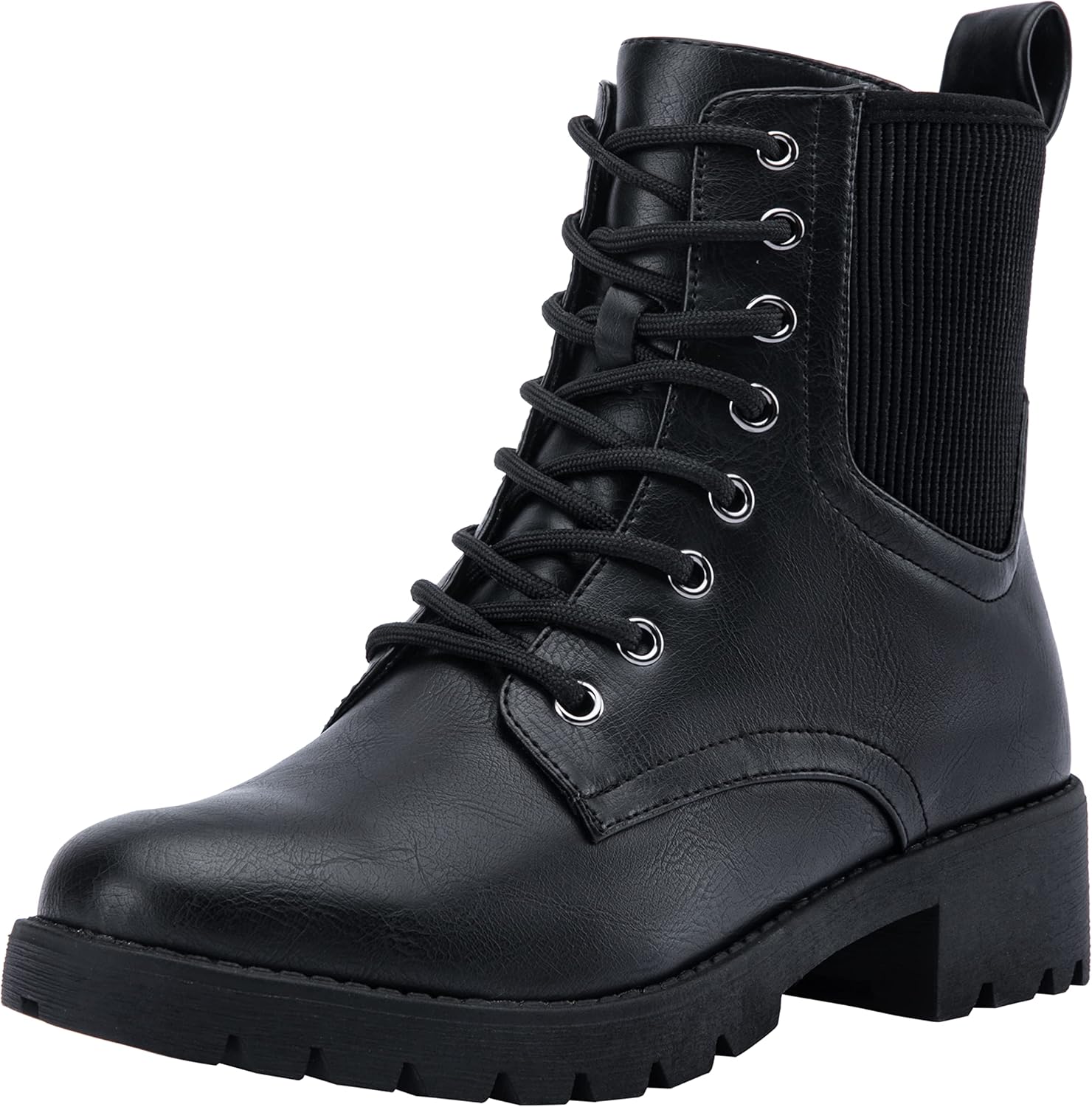 Vepose Womens' 916 | Ankle Boots | Combat Boots | Lace-up Booties with Inside Zipper