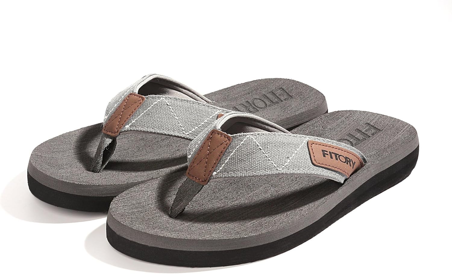 FITORY Men's Flip-Flops, Thongs Sandals Comfort Slippers for Beach Size 6-15